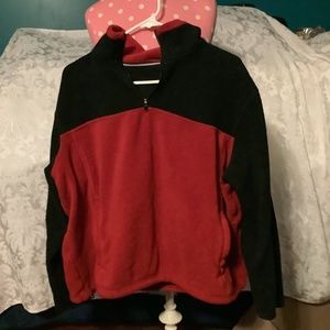 Men’s Fleece Sweater Red and Black Size L